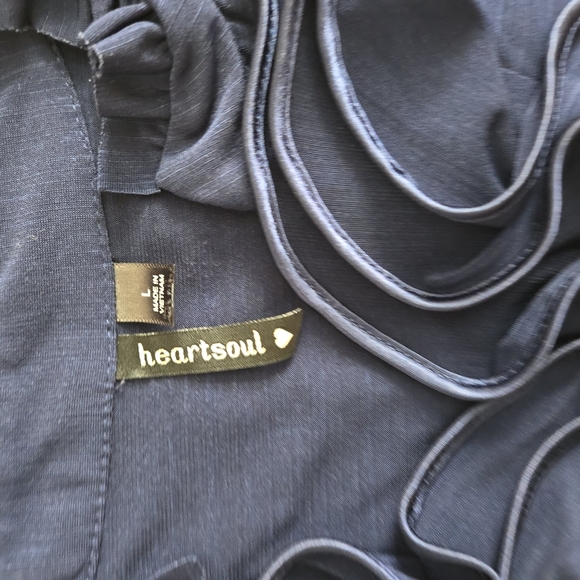 Heart Soul Tops - Heartsoul Navy Ruffle Detail Top